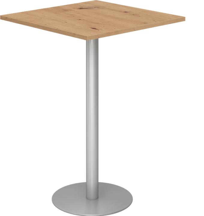 Hammerbacher Tavolo da bar 80x80cm rovere nodoso/argento (80 x 80 x 111 cm)