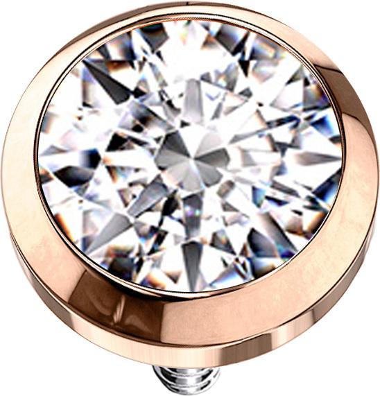 Immagine prodotto Star Piercing Dermal Anchor oro rosa e argento con cristalli (senza ottone, Acciaio chirurgico 316L)