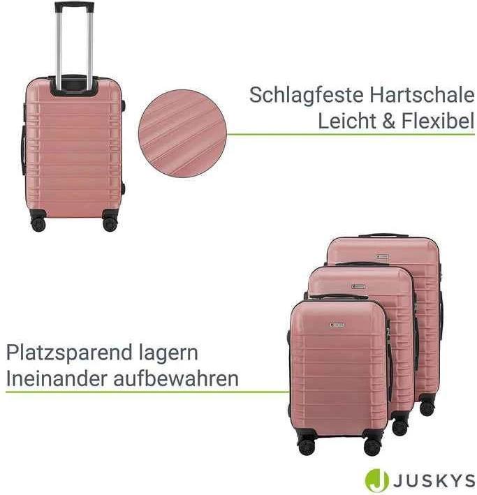 Produktbild Juskys 3-teiliges Hartschalenkoffer-Set mit 360° Rollen (120 l)