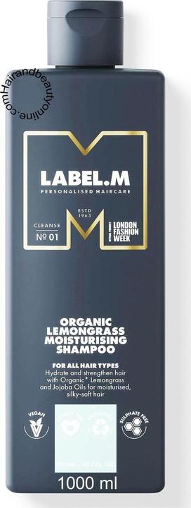 Image du produit Label.M Shampooing hydratant à la citronnelle Lemongrass - 1000 Ml (Shampoing liquide, 1000 ml)