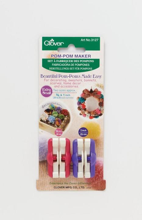 Produktbild Clover Herstellungs-Set für Pompons extra klein rot blau