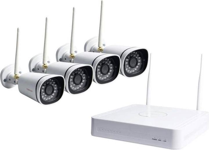 Produktbild Foscam FN7108W-B4-1T Video-Überwachungssystem Weiss 1x NVR (FN7108W) inkl. 1TB Festplatte, 4x WLAN-K (1920 x 1080 Pixels)