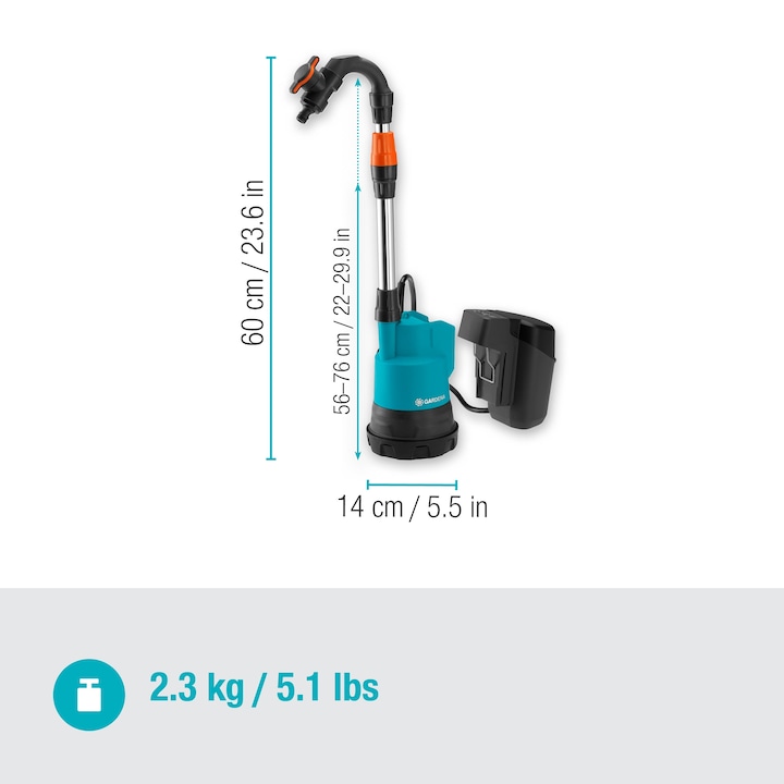 Image du produit Gardena Pompe à pluie à batterie (Pompe à baril de pluie)