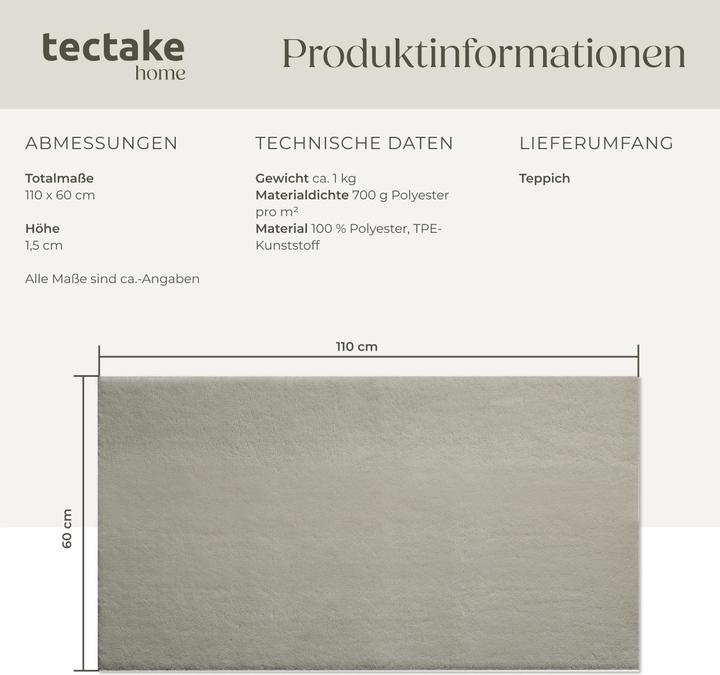Actual product image tectake Short pile carpet Soft Zone (110 x 60 cm)