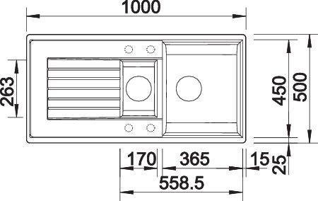 Image du produit Blanco Zia 6 S (Éviers à poser, 50 cm, 100 cm)