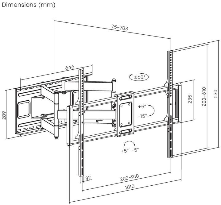 Actual product image Reflecta PLEXO 120-9060T (Wall, 120 kg, 60" - 120")