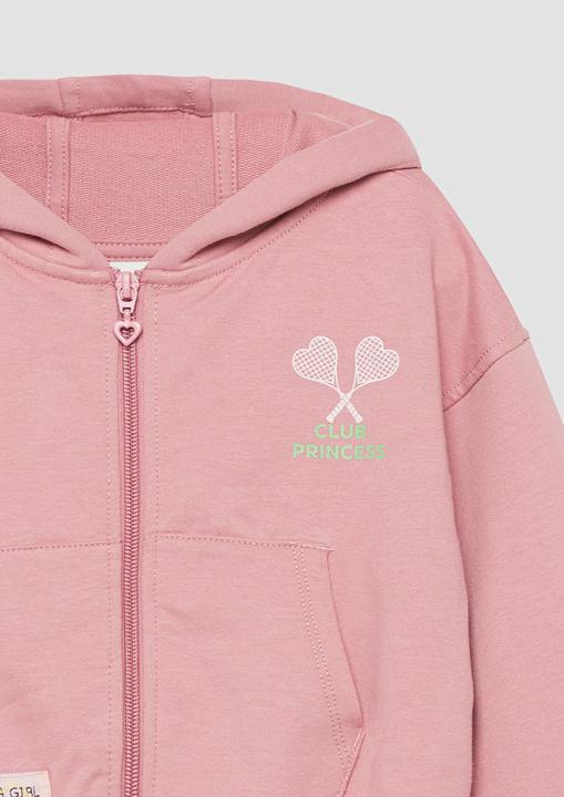 Produktbild s.Oliver Sweatshirt Jacke Oversized Kapuzen-Sweatjacke mit Front- und Rückenprint (98)