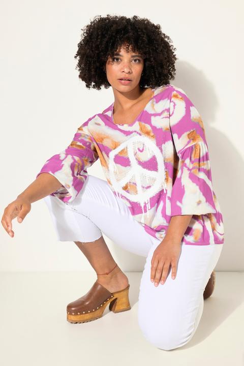 Produktbild Angel of Style Tunika, A-Linie, Batik-Muster, Peace-Zeichen (56)