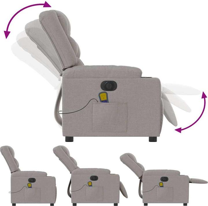 Actual product image vidaXL Massage chair electric cloud grey fabric