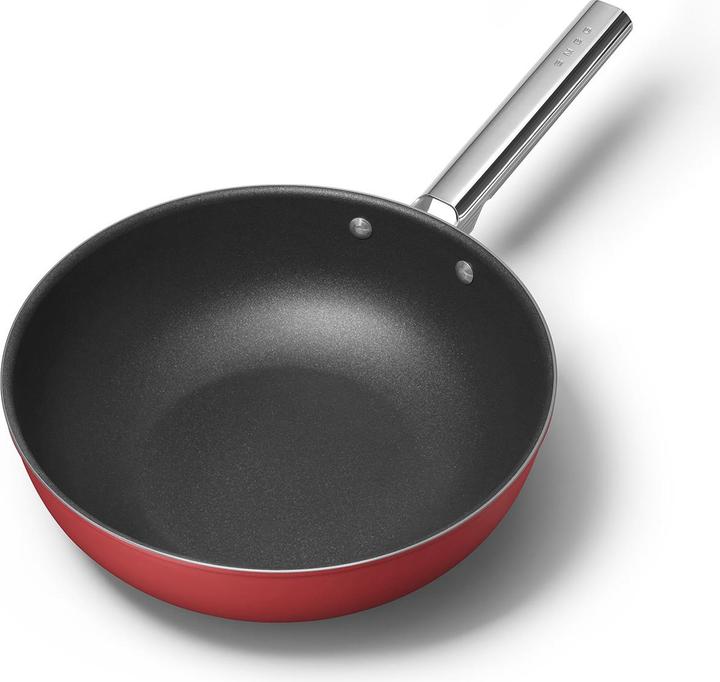 Actual product image Smeg CKFW3001RDM Wok Ø 30cm, red (30 cm, Wok, Aluminium, Stainless steel)