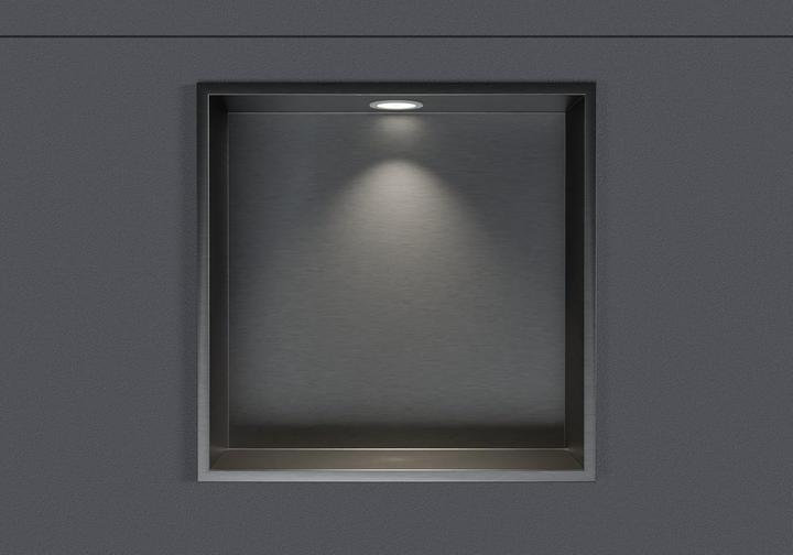 Bernstein Wandnische Duschablage mit LED-Beleuchtung (30 x 10 x 30 cm)