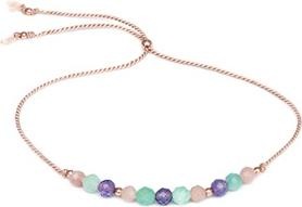 Actual product image Agato Amazonite. Amethyst and Angelite Cord Bracelet HE24R3RG-LP
