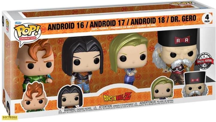 Actual product image Funko POP! Dragon Ball Z Android 16/17/18 / Dr. Gero 4PK