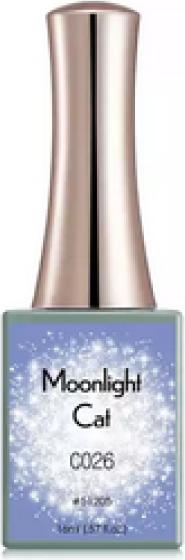 Actual product image Canni Gellacquer Moonlight Cat C026 UV/LED (Sky blue glitter, Gel-Effect Nail Polish)