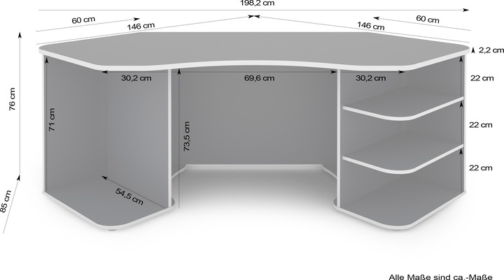 Produktbild Homexperts Tron (198 x 85 x 76 cm)
