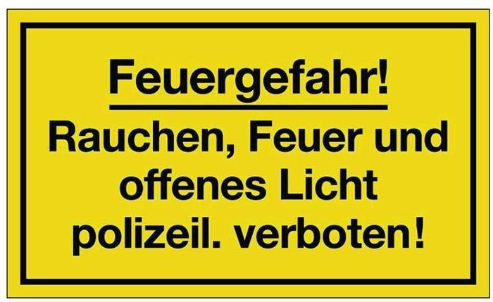Actual product image HP Autozubehör Fire hazard sign L250xW150 mm yellow black plastic