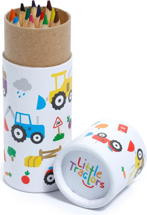 Image du produit Puckator Pot à crayons Little Tractors avec 12 crayons de couleur (12x)