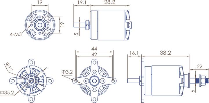 Produktbild Planet-Hobby joker 3530-11 v3 1200 kv brushless motor