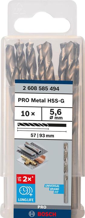 Produktbild Bosch Professional Zubehör PRO Metal HSS-G Spiralbohrer, 5,6 x 57 x 93 mm (5.6 mm)