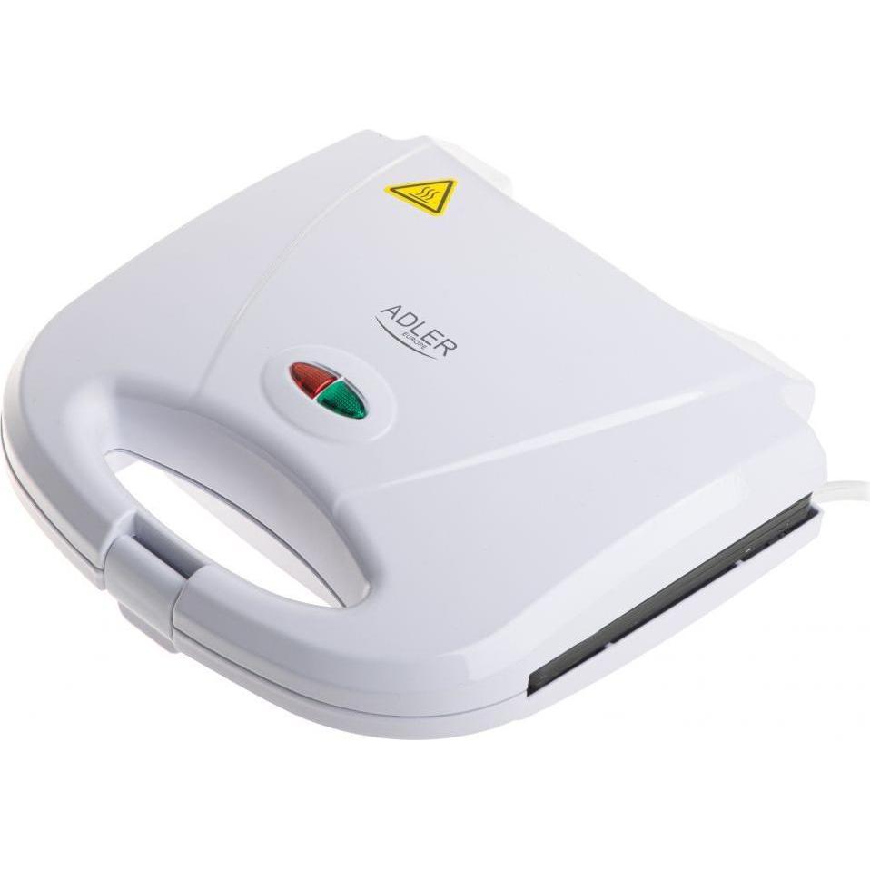 Adler Grill elettrico AD 3072 Grill elettrico 1200 W Bianco, Griglia a contatto, Bianco