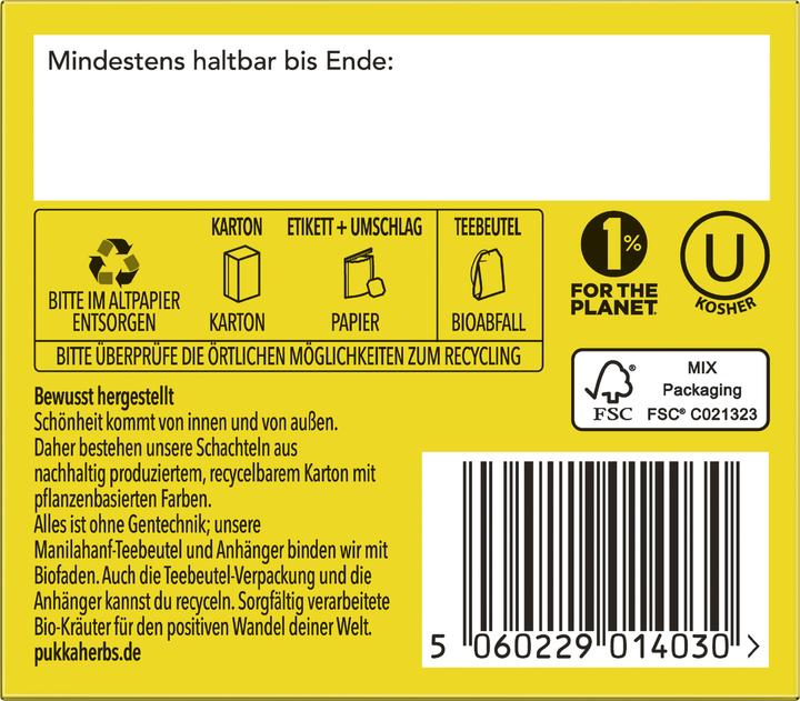 Nährwerte und Zutaten Pukka Relax (40 g)