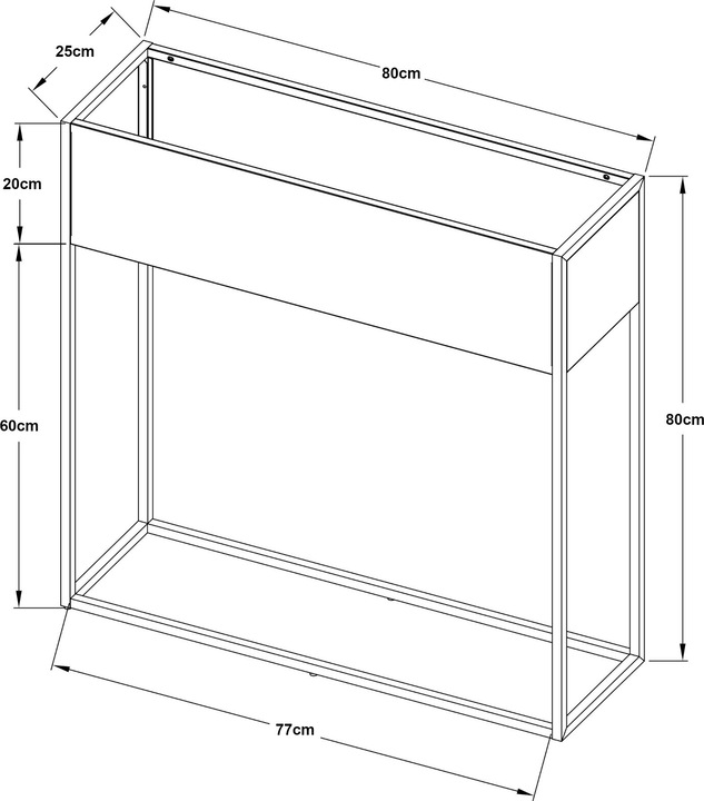Actual product image En.Casa Blumenständer Joensuu 80x80x25cm Hellgrau
