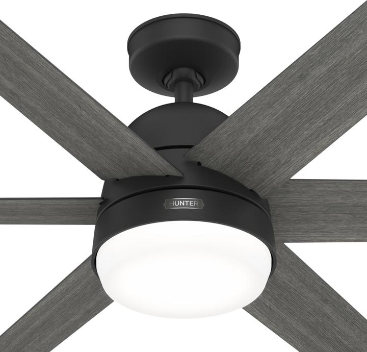 Produktbild Hunter Fans DC Deckenventilator Arete Schwarz mit Licht & Fernbedienung (42.70 dB)