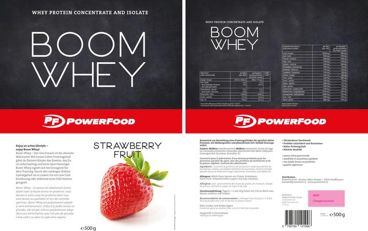 Image du produit Powerfood Boom Whey (Fraise, 1 pcs, 500 g)