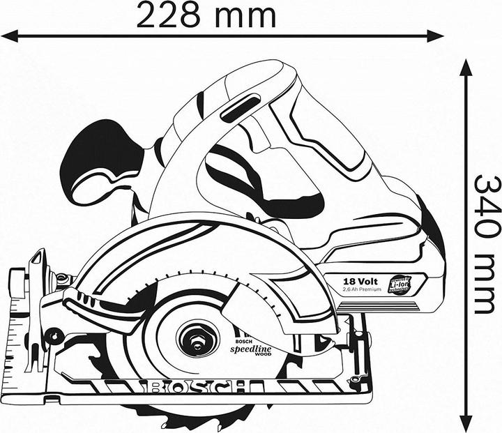 Actual product image Bosch Professional Cordless circular saw GKS 18 V-LI, without battery and charger