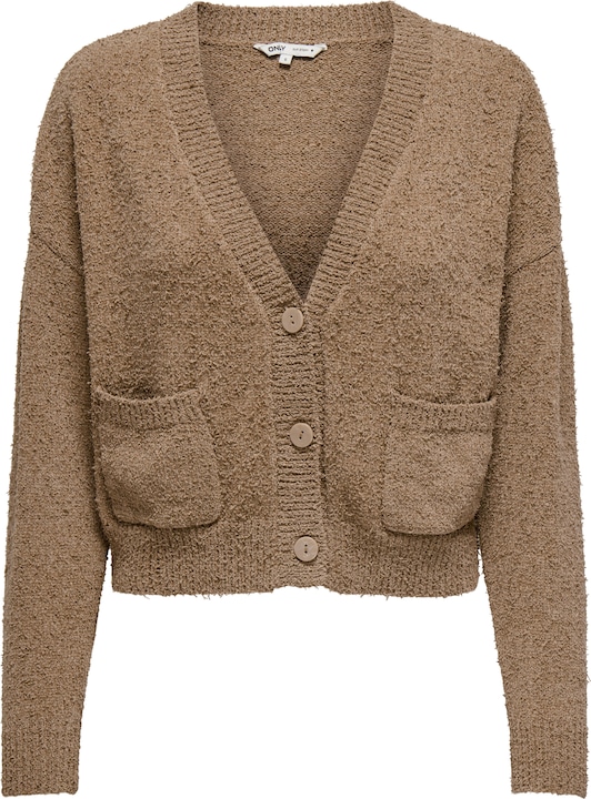 Only V-Ausschnitt Gerippte Ärmelbündchen Tief angesetzte Schulter Strickjacke Strickjacke