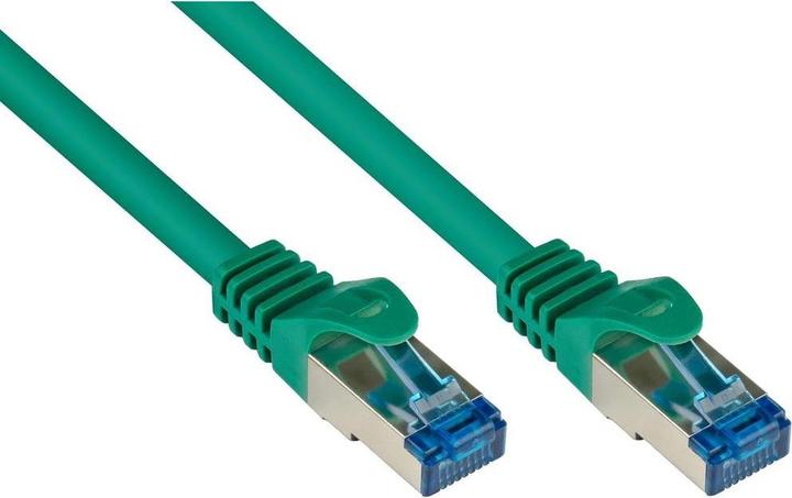 Produktbild Good Connections RNS® Patchkabel mit Rastnasenschutz, Cat. 6A, S/FTP, PiMF, halogenfrei, 500MHz, grün, 0,25m (S/FTP, CAT6a, 0.25 m)