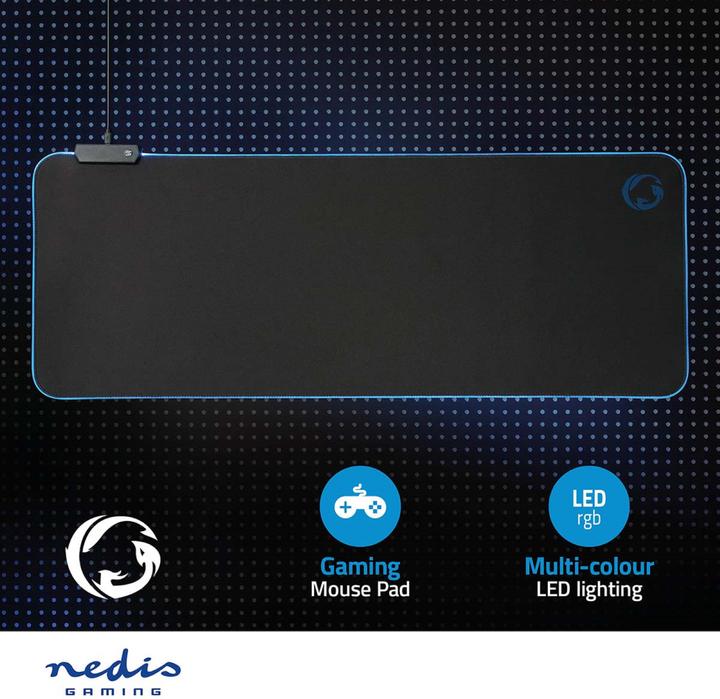 Immagine prodotto Nedis Tappetino per mouse da gioco | Gomma / Microfibra | Nero (XXL)