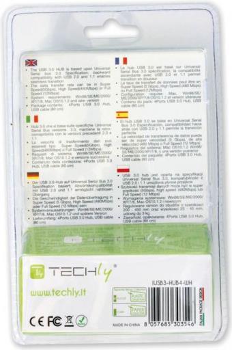 Produktbild Techly IUSB3-HUB4-WH (Micro USB, 4 Ports)