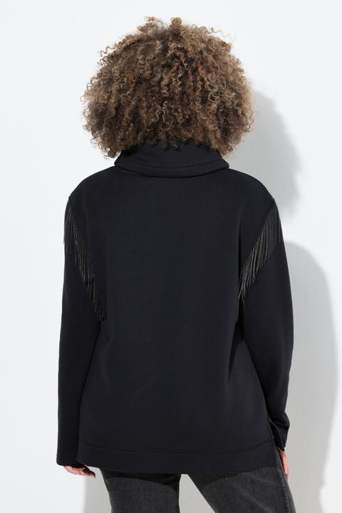 Produktbild Ulla Popken Sweatshirt, Kettenfransen, Stehkragen, Langarm (62)