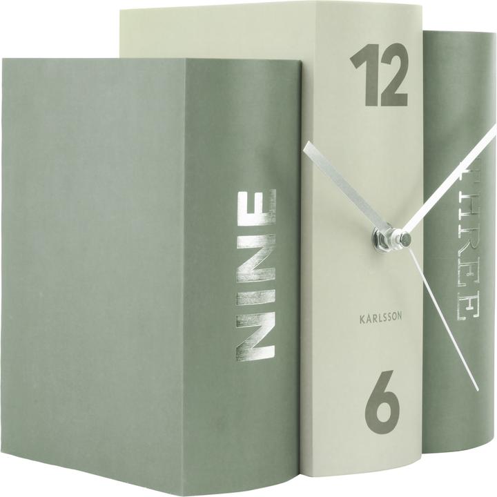 Actual product image Karlsson Table clock Book green tones paper, 20x15x20cm