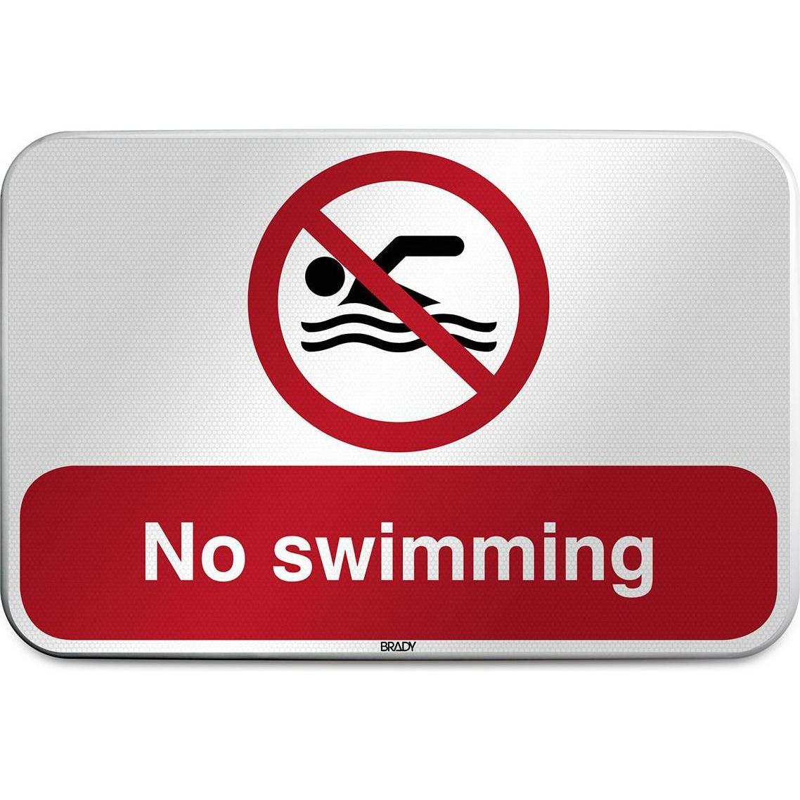 Brady, Etiketten, ISO Safety Sign - No swimming