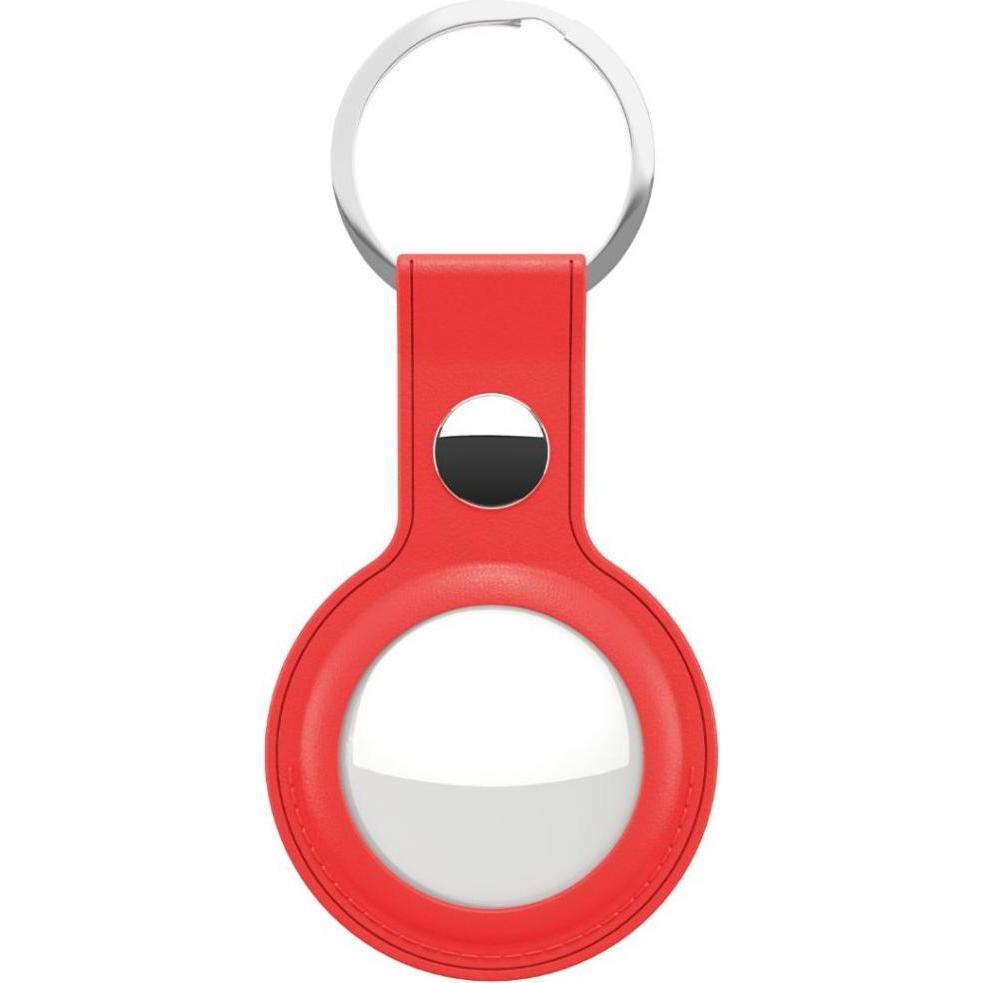 Keybudz Leather Keyring for AirTag 2-pack (Color: Red), Tracker Zubehör, Rot