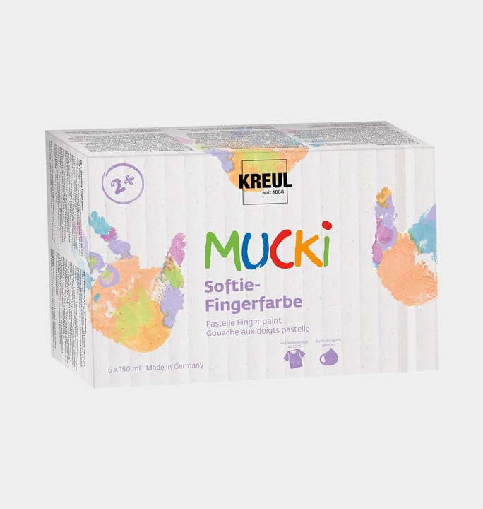 Immagine prodotto Kreul Mucki set da 6 (Giallo, Arancia, Rosa, Lilla, Verde, Turchese, 900 ml)