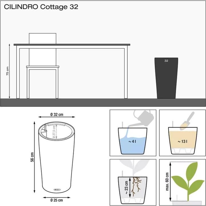 Produktbild Lechuza CILINDRO Cottage All-In-One (33 cm)