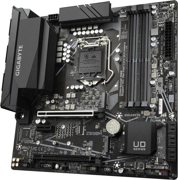 Actual product image Gigabyte Z590M - 1.0 - Motherboard - micro ATX - LGA1200 socket - Z590 - USB-C Gen1, USB (LGA 1200, Intel Z590 Express, mATX)