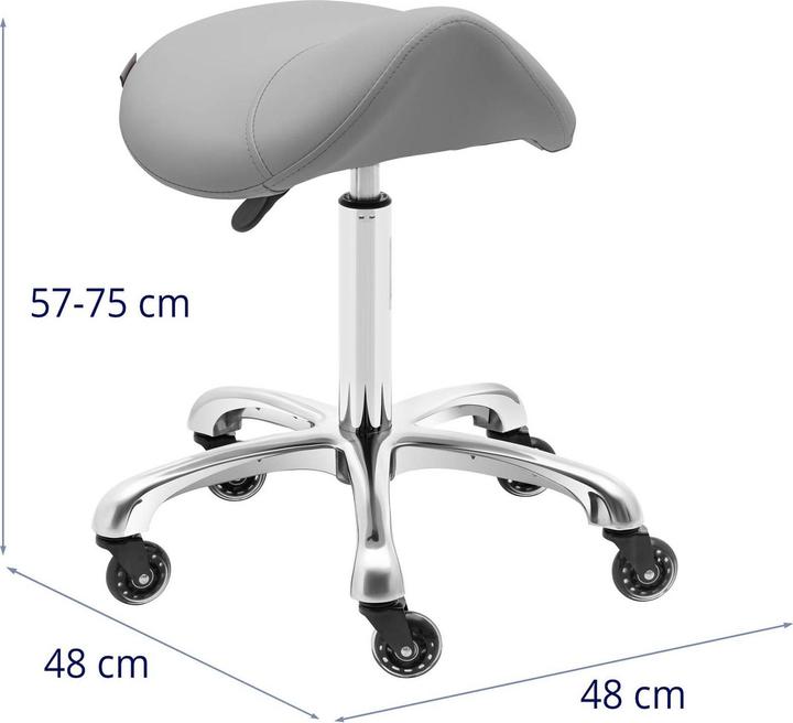 Produktbild Physa Sattelhocker YORK DARK GRAY ergonomischer Rollhocker höhenverstellbar