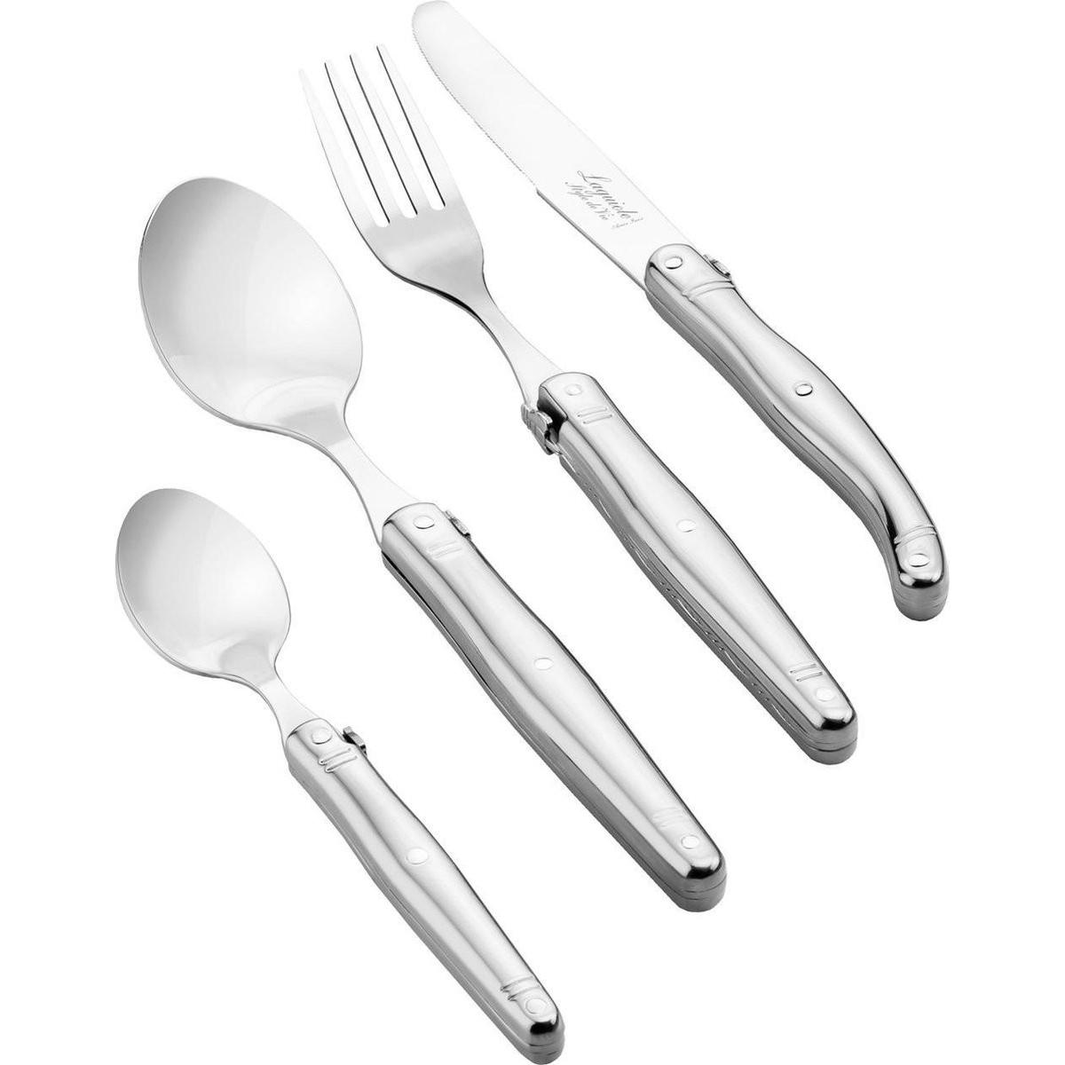 Laguiole Set di posate Style de Vie Linea Premium - 24 pezzi - Acciaio inossidabile, Posate, Argento