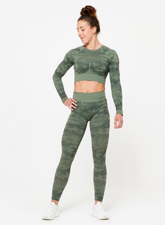Actual product image Domyos Long sleeve shirt crop top ladies - green (XL)