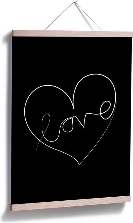 Image du produit Trenddeko Hariri - Lignes d'amour - Noir et blanc (100 x 120 cm)