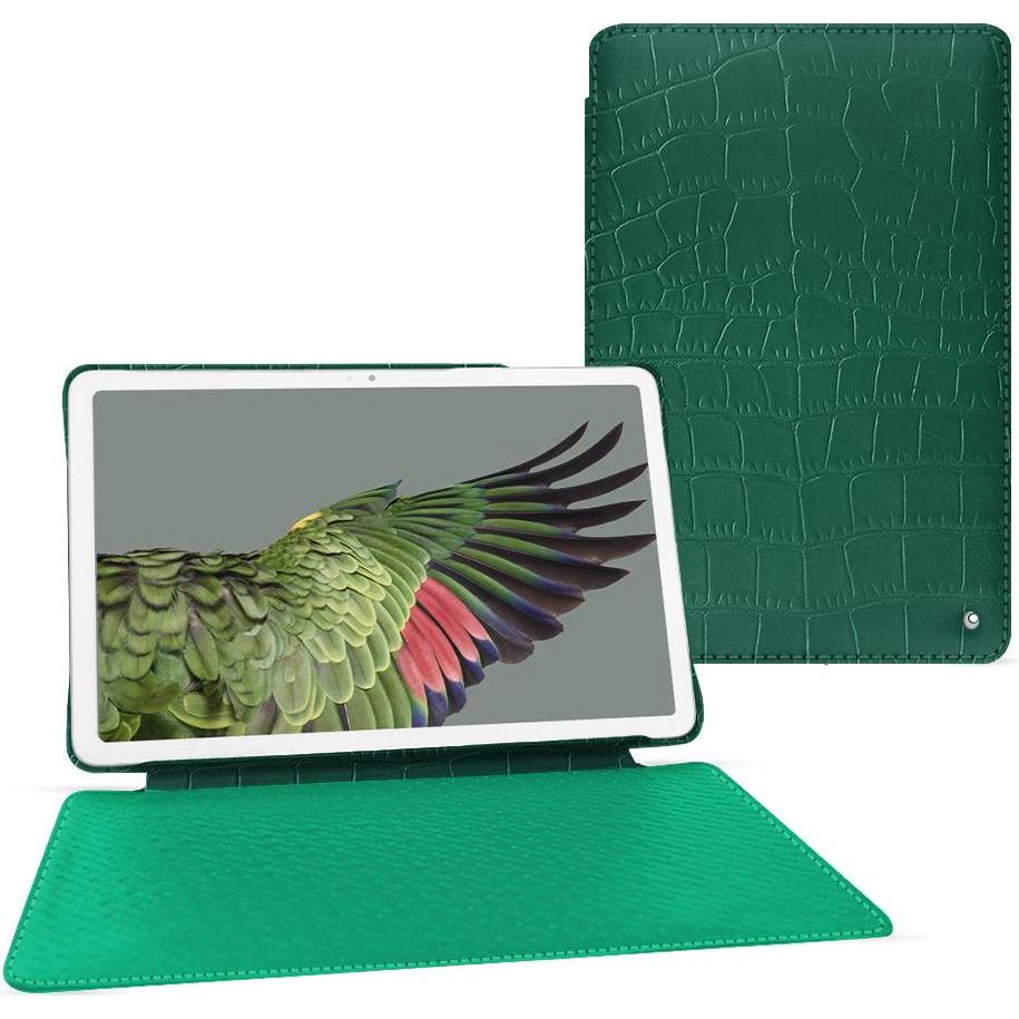Noreve Lederschutzhülle horizontal (Google Pixel Tablet), Tablet Hülle, Grün