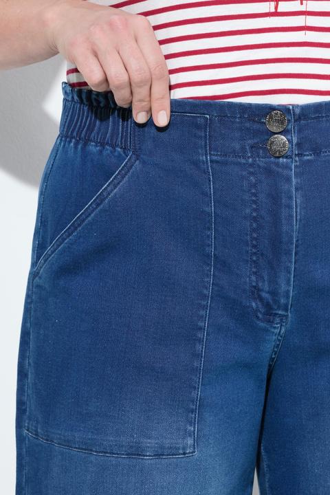 Produktbild Ulla Popken Jeans-Culotte Rose, weites Bein, Komfortbund, wadenlang (48)