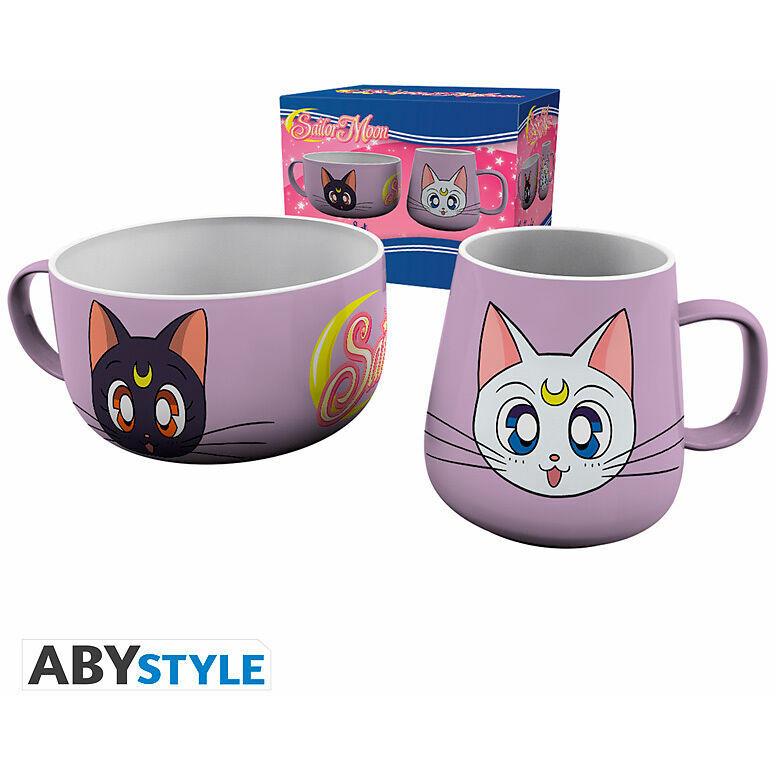 ABYstyle GB eye Sailor Moon Luna and Artemis Breakfast Set, Purple, BS0010, Tazza, Multicolore, Viola