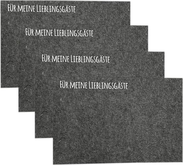 Produktbild Mojawo 4er Platzset Tischset Platzdeckchen Untersetzer Platzmatten Filz (4 Stk., 45 x 30 cm)