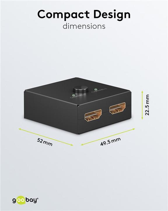 Produktbild Goobay Manuelle HDMI-Umschaltbox 2 auf 1 4K @ 30 Hz