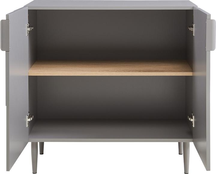 Image du produit En.Casa Sideboard Starvili mit 2 Türen 75x76x38 cm Grau (76 x 38 x 75 cm)